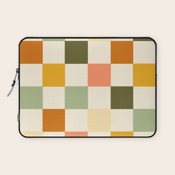Vintage Checkerboard Pattern Laptop Sleeve Gallery Image 1