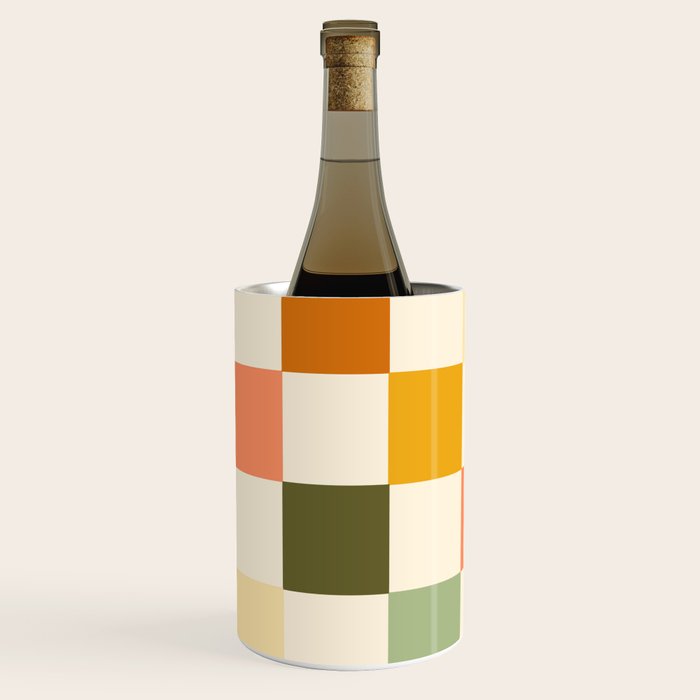 Vintage Checkerboard Pattern Wine Chiller Gallery Image 3