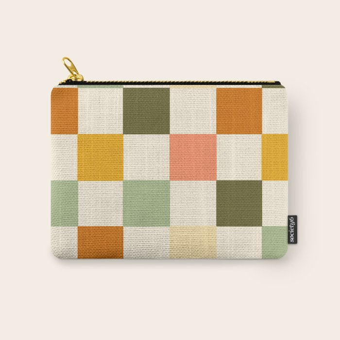 Vintage Checkerboard Pattern Carry All Pouch Gallery Image 1
