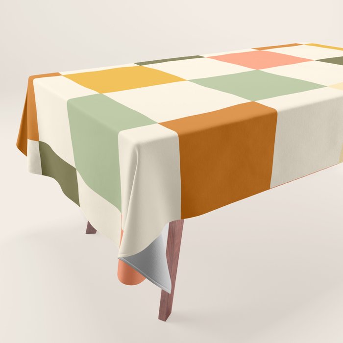 Vintage Checkerboard Pattern Tablecloth Gallery Image 1