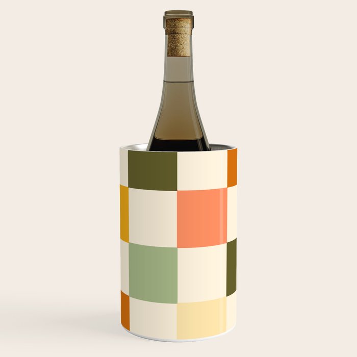 Vintage Checkerboard Pattern Wine Chiller Gallery Image 1