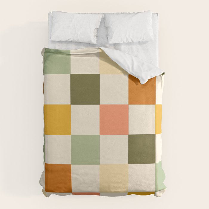 Vintage Checkerboard Pattern Duvet Cover Gallery Image 6