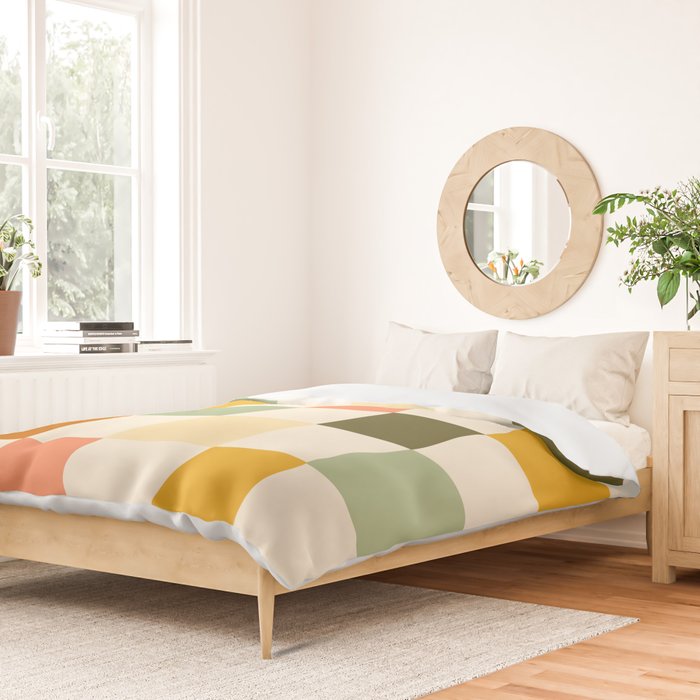 Vintage Checkerboard Pattern Duvet Cover Gallery Image 2