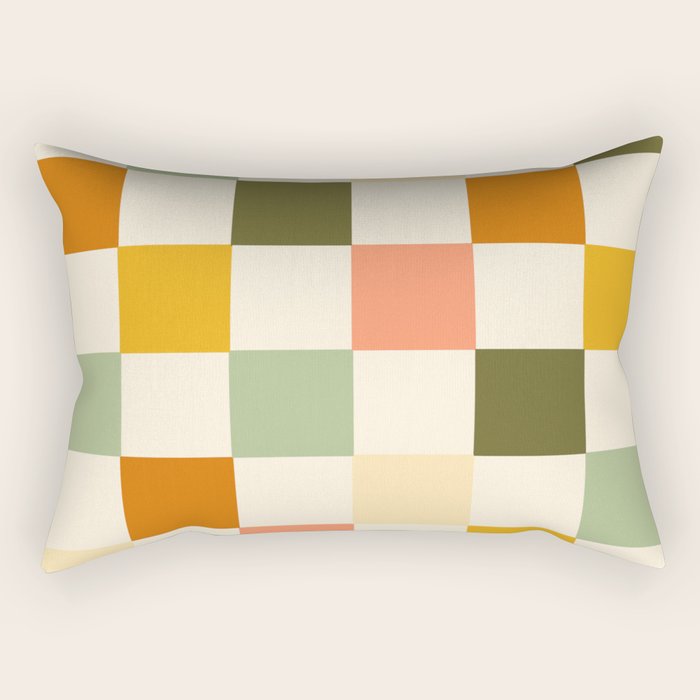 Vintage Checkerboard Pattern Rectangular Pillow Gallery Image 2