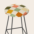 Vintage Checkerboard Pattern Stool Gallery Image 2