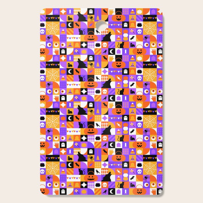 Geometric halloween mosaic pattern Cutting Board Gallery Image 1