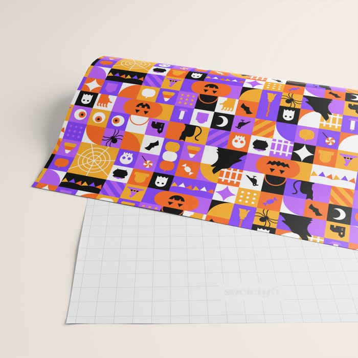 Geometric halloween mosaic pattern Wrapping Paper Gallery Image 2