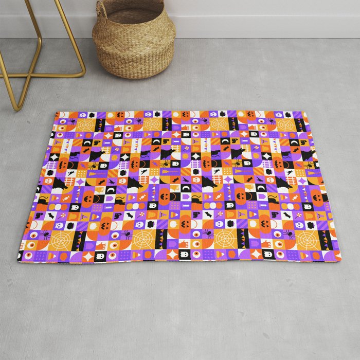 Geometric halloween mosaic pattern Rug Gallery Image 1