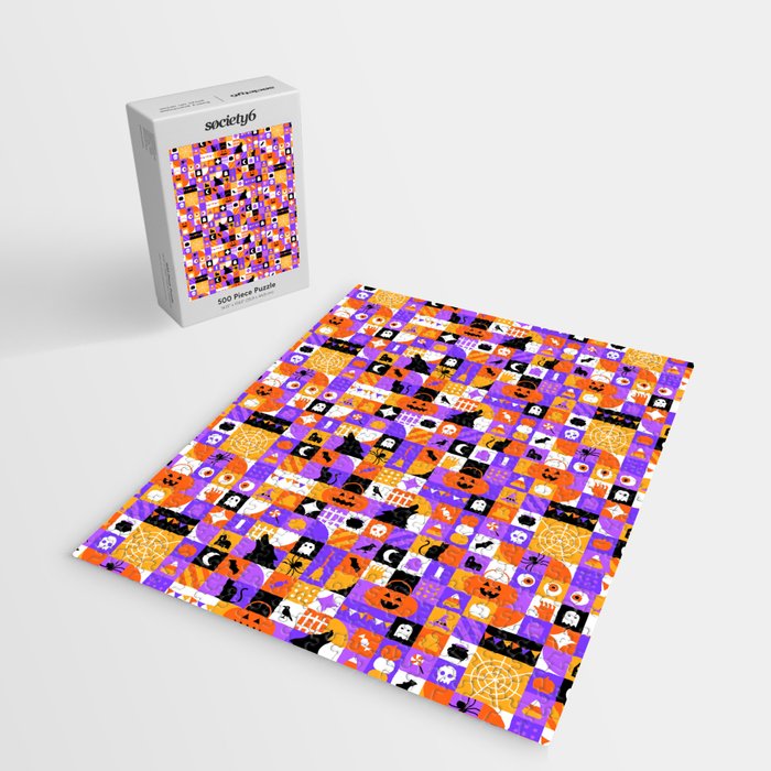 Geometric halloween mosaic pattern Jigsaw Puzzle Gallery Image 2
