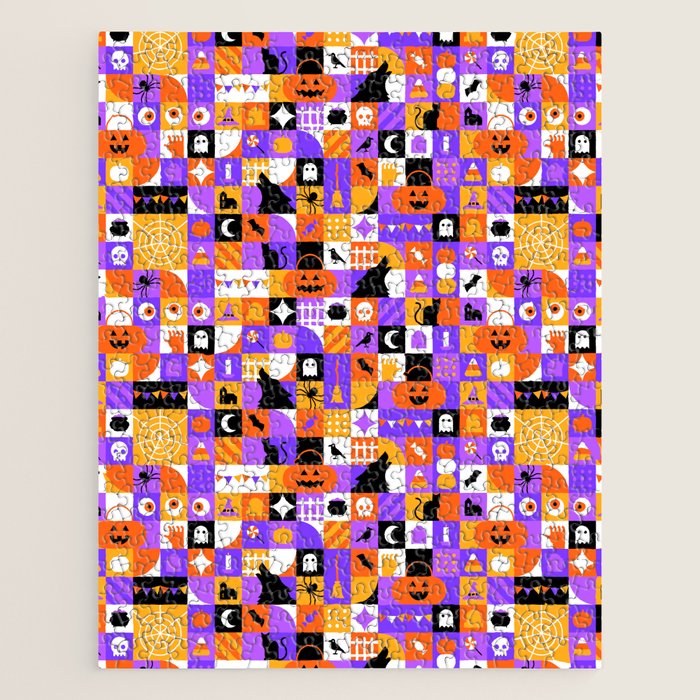 Geometric halloween mosaic pattern Jigsaw Puzzle Gallery Image 1