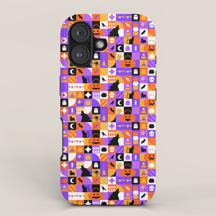 Geometric halloween mosaic pattern iPhone Case Gallery Image 1