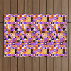 Geometric halloween mosaic pattern Outdoor Rug Gallery Image 1
