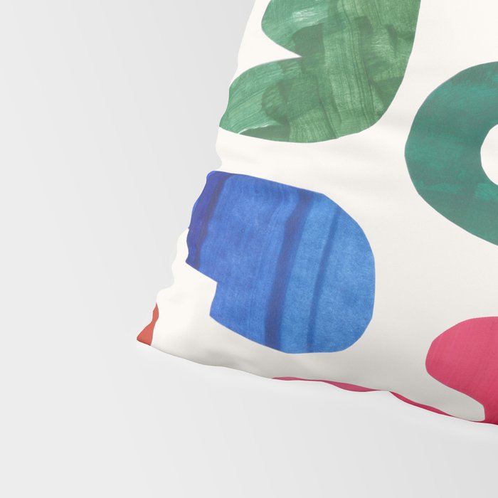 'Night Garden' Abstract Colorful Paper Collage Mid Century Fun Minimal Shapes by Ejaaz Haniff Pillow Sham Gallery Image 4