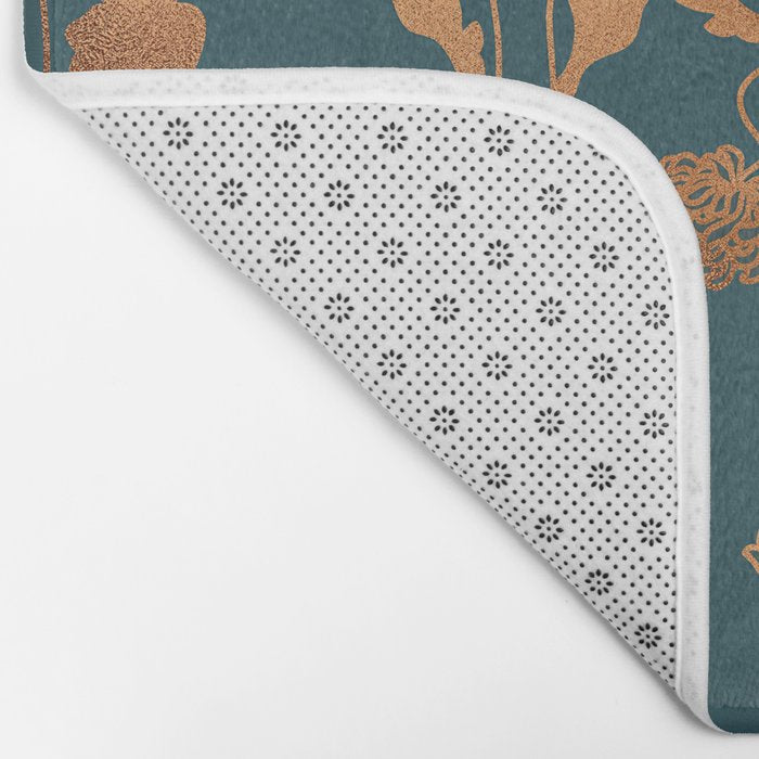 Art Deco Copper Flowers  Bath Mat Gallery Image 2