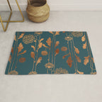 Art Deco Copper Flowers  Rug Gallery Image 1