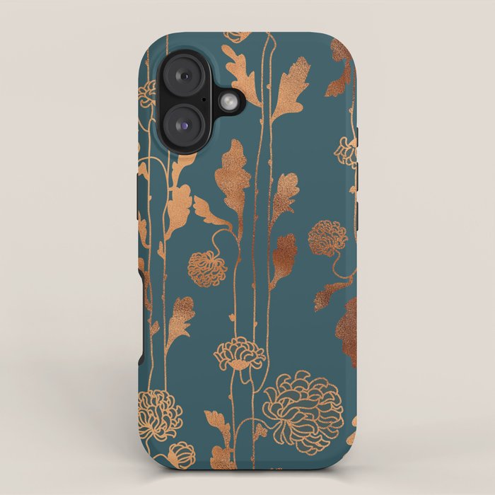 Art Deco Copper Flowers  iPhone Case Gallery Image 1