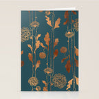 Art Deco Copper Flowers  Stationery Card Gallery Image 2