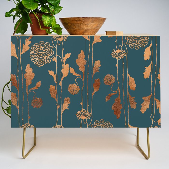 Art Deco Copper Flowers  Credenza Gallery Image 1