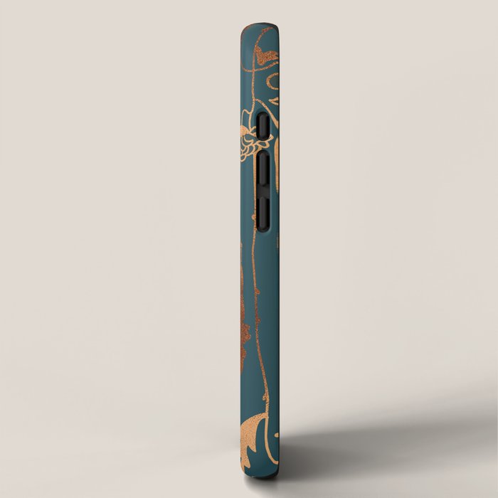 Art Deco Copper Flowers  iPhone Case Gallery Image 2