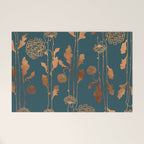 Art Deco Copper Flowers  Welcome Mat Gallery Image 1