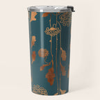 Art Deco Copper Flowers  Travel Mug Gallery Image 2
