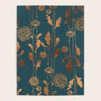 Art Deco Copper Flowers  Poster Gallery Image 4