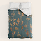 Art Deco Copper Flowers  Comforter Gallery Image 6