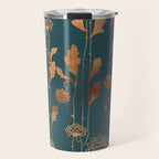 Art Deco Copper Flowers  Travel Mug Gallery Image 1
