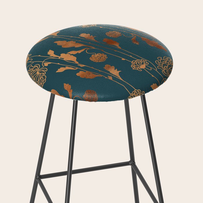 Art Deco Copper Flowers  Stool Gallery Image 2