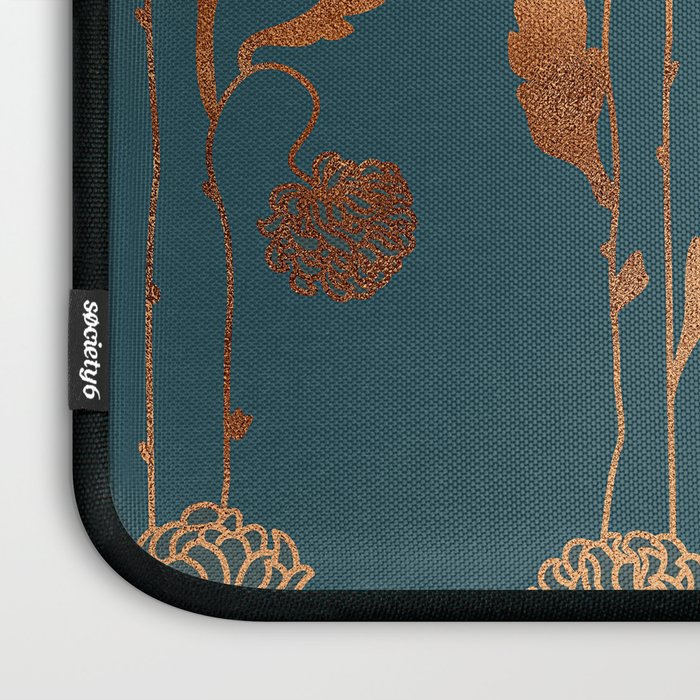 Art Deco Copper Flowers  Laptop Sleeve Gallery Image 3