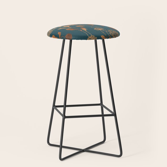 Art Deco Copper Flowers  Stool Gallery Image 1