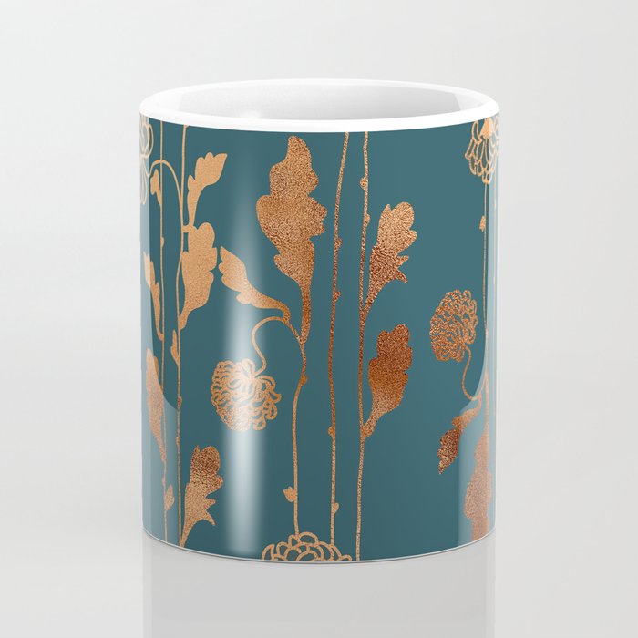 Art Deco Copper Flowers  Coffee Mug Gallery Image 4