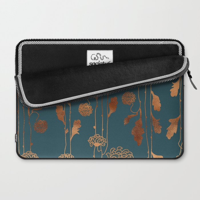 Art Deco Copper Flowers  Laptop Sleeve Gallery Image 2