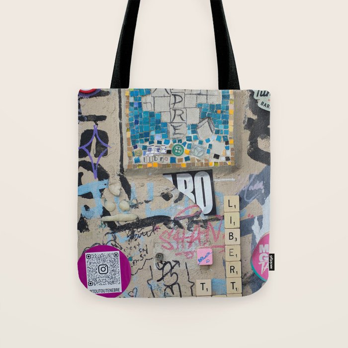 Letters on the wall Tote Bag Gallery Image 1