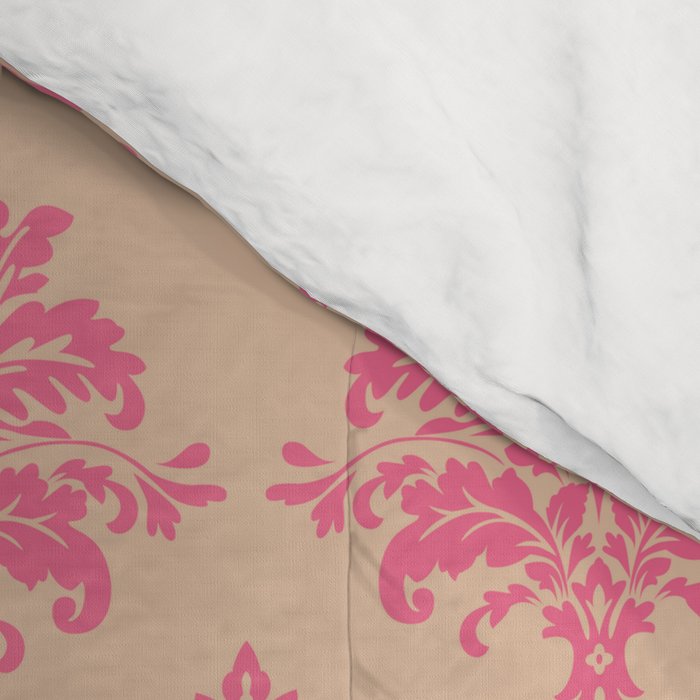 Vintage Pink Damask Pattern Comforter Gallery Image 4