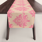 Vintage Pink Damask Pattern Table Runner Gallery Image 1