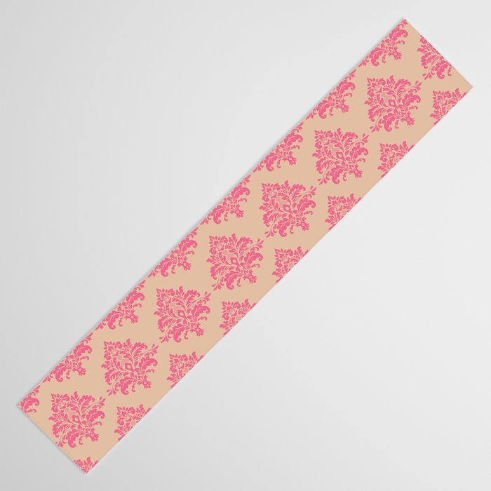 Vintage Pink Damask Pattern Table Runner Gallery Image 3