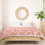 Vintage Pink Damask Pattern Duvet Cover Gallery Image 3