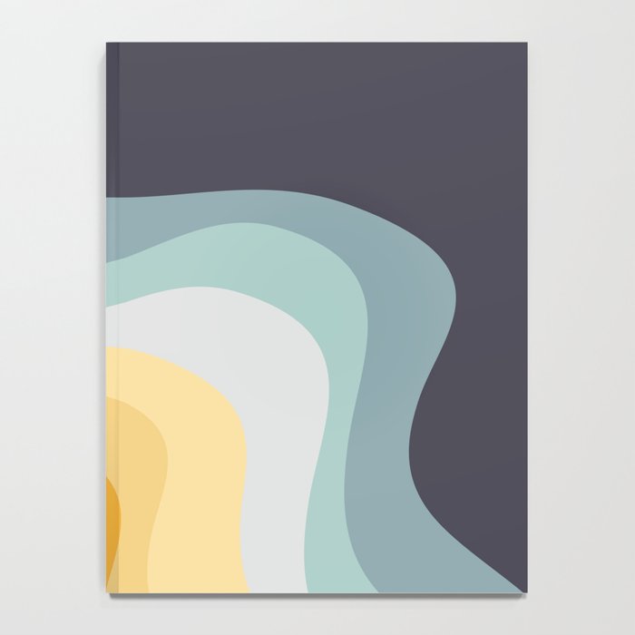 Blue and yellow retro style waves Notebook Gallery Image 4