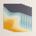 Blue and yellow retro style waves Wrapping Paper Gallery Image 3