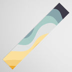 Blue and yellow retro style waves Table Runner Gallery Image 3