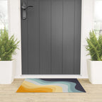 Blue and yellow retro style waves Welcome Mat Gallery Image 3