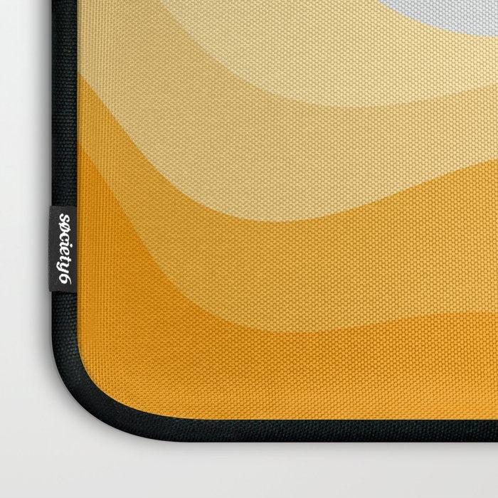 Blue and yellow retro style waves Laptop Sleeve Gallery Image 3