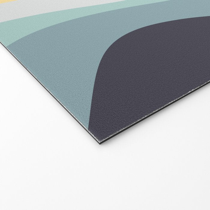 Blue and yellow retro style waves Welcome Mat Gallery Image 2