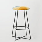 Blue and yellow retro style waves Stool Gallery Image 1