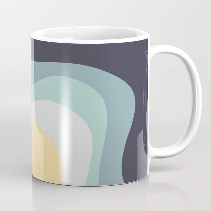 Blue and yellow retro style waves Coffee Mug Gallery Image 1