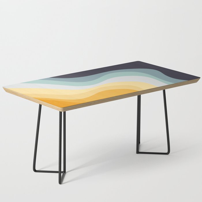 Blue and yellow retro style waves Coffee Table Gallery Image 1