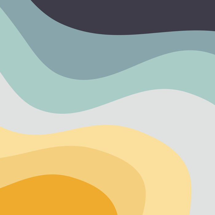 Blue and yellow retro style waves Coffee Mug Gallery Image 2