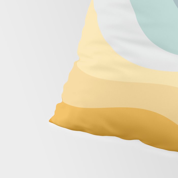 Blue and yellow retro style waves Pillow Sham Gallery Image 4