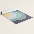 Blue and yellow retro style waves Yoga Mat Gallery Image 2
